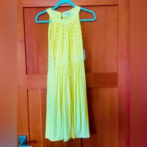 Yellow Lace Halter Dress